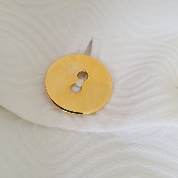 Milly of New York White Skirt Suit Mod 60s Retro Bridal Gold Chain Women 2/4 - Picture 16 of 16